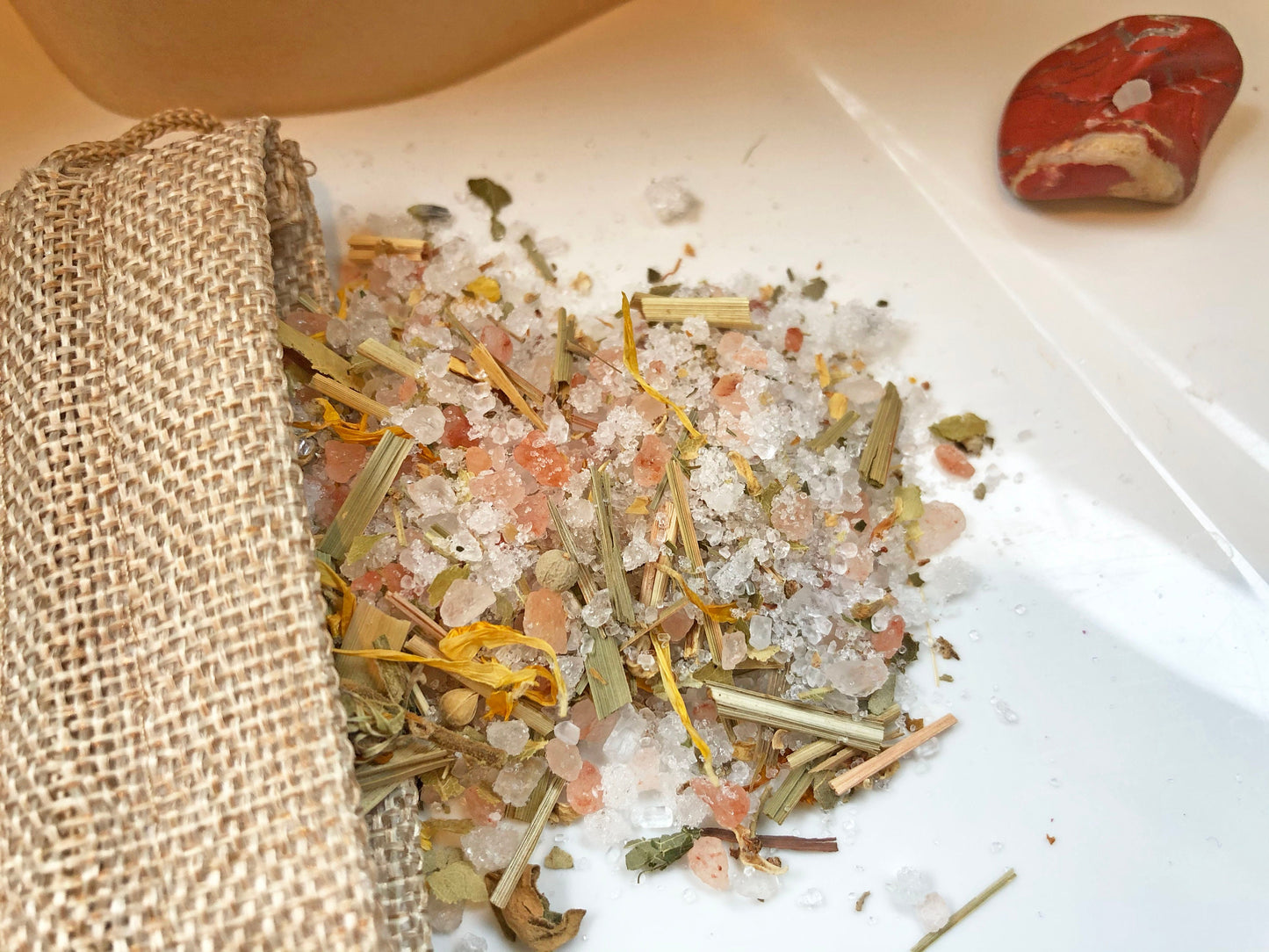 Organic Menstrual Pain Relief Herbal Bath Salts / Bath Tea Deeply Rooted Yoga + Wellness