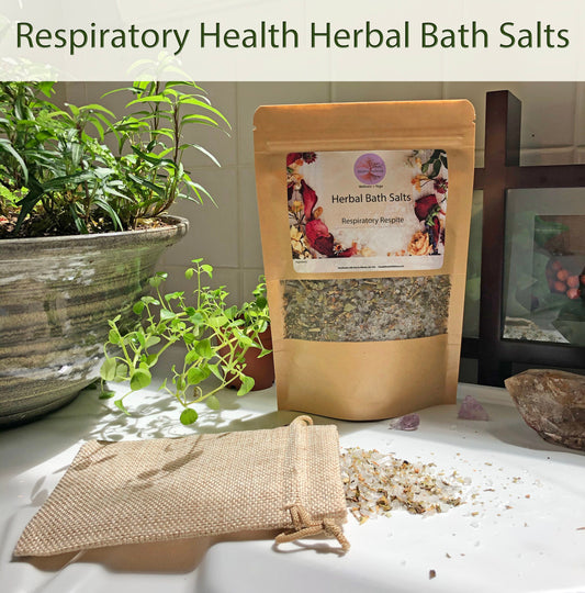 Organic Respiratory Respite Herbal Bath Salts / Bath Tea Deeply Rooted Yoga + Wellness