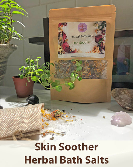 Organic Skin Soother Herbal Bath Salts / Bath Tea Deeply Rooted Yoga + Wellness