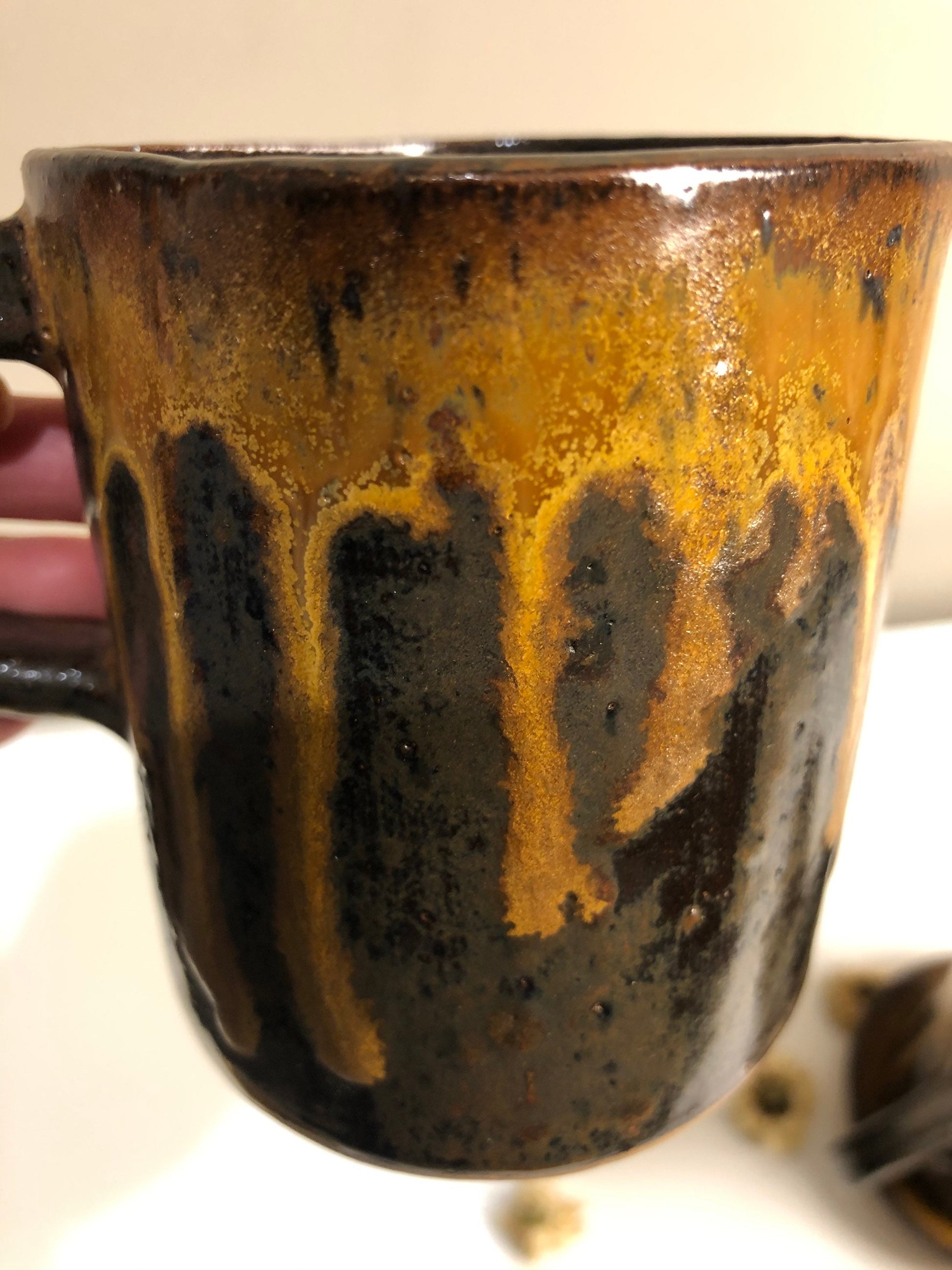 Molten Handmade Mug + Saucer Set by Tiffany Stephens Art Deeply Rooted Yoga + Wellness