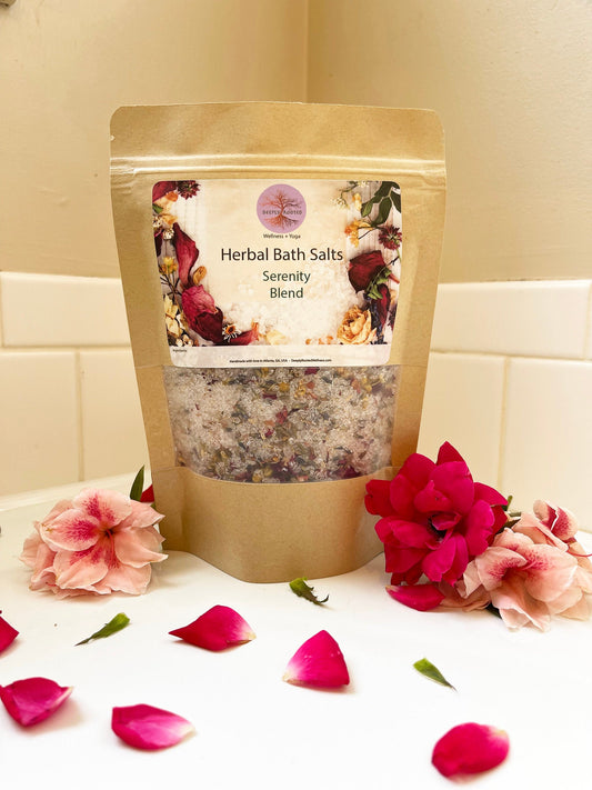 Serenity Herbal Bath Salts, Bath Tea, Ritual Bath Deeply Rooted Yoga + Wellness