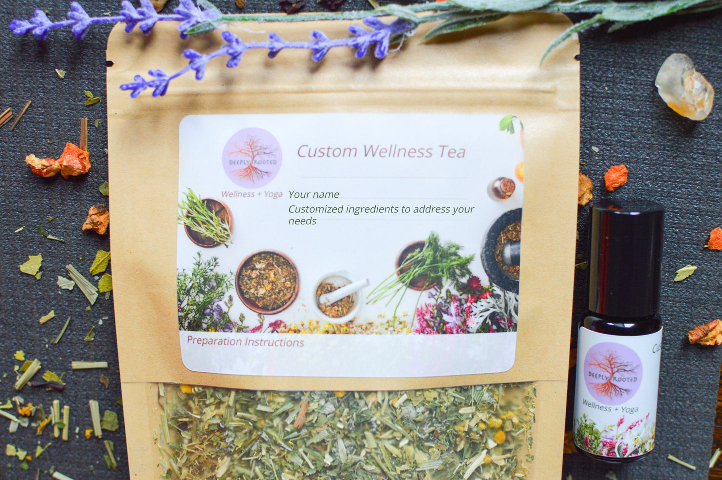 Custom Organic Herbal Tea + Custom Essential Oil COMBO Gift Set