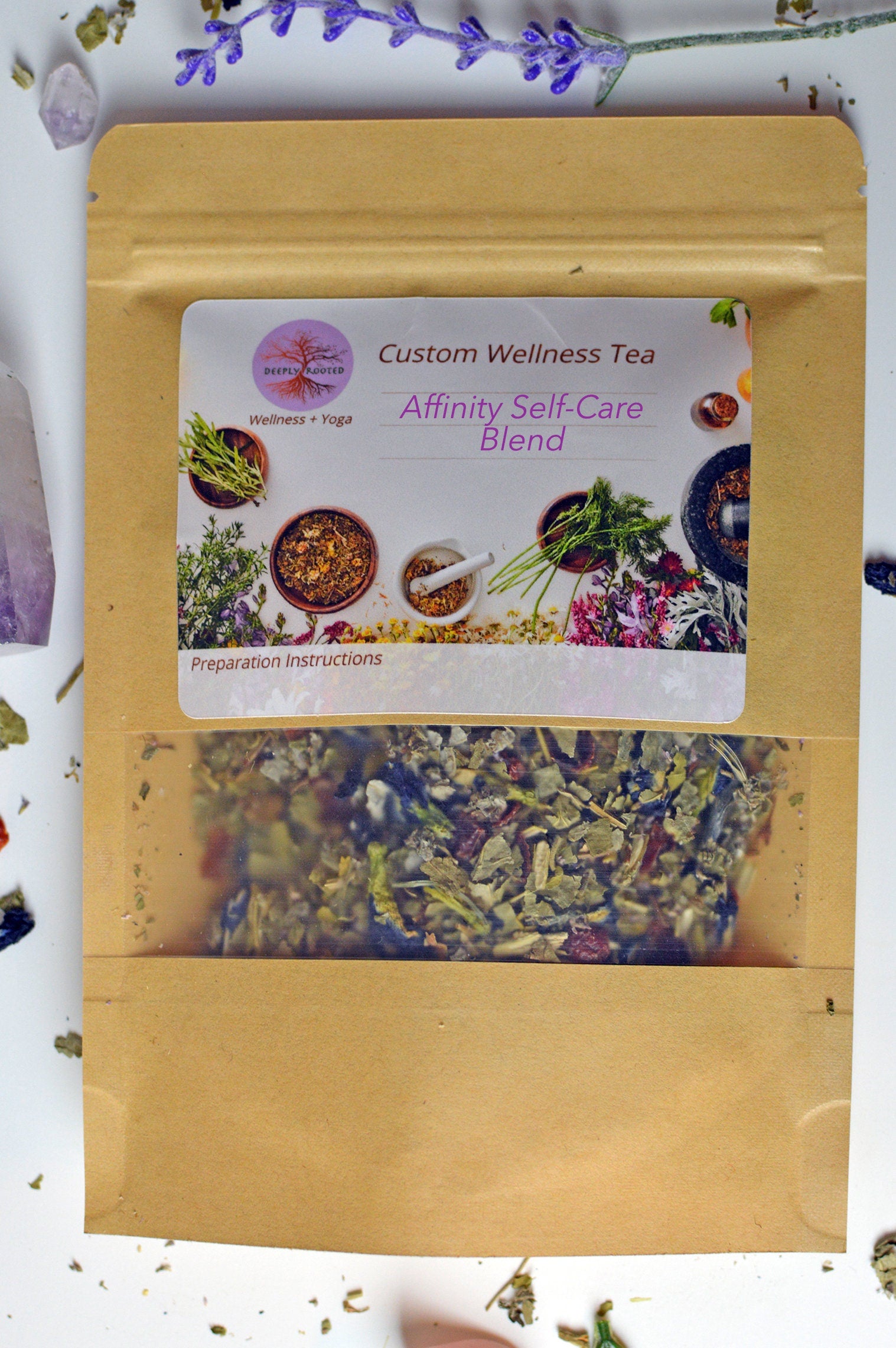 Affinity Self-Care Herbal Tea, Loose Leaf Deeply Rooted Yoga + Wellness